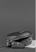 Фото Круглая женская кожаная сумочка Tablet черная